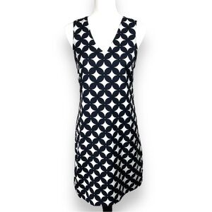 Ann Taylor Navy and White Print Sleeveless Dress, Size 2
